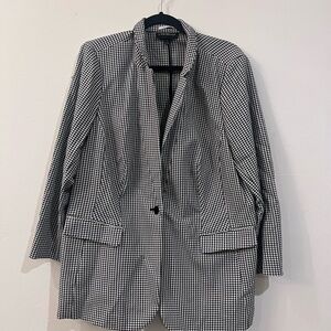Lane Bryant Black and White Houndstooth Blazer